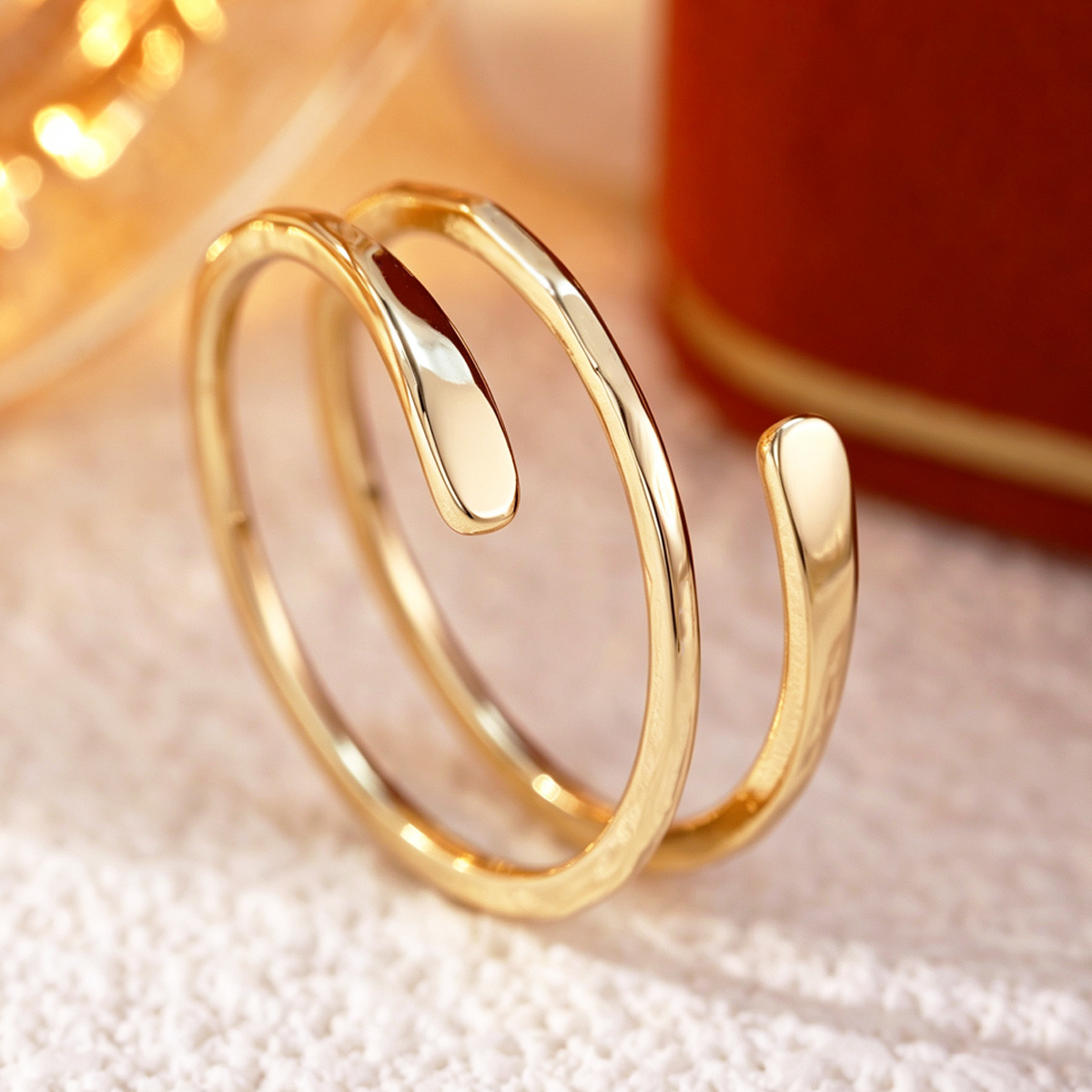 Adjustable Double-Layer Bling Hoop Ring